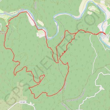 La Vallée de la Cèze à Montclus GPS track, route, trail