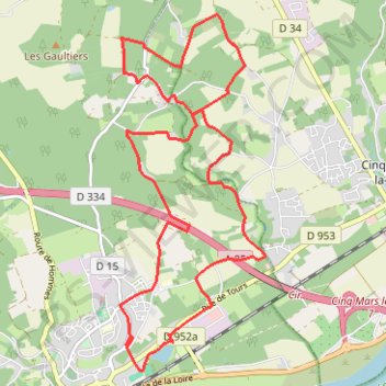 Rando des Troglogytes à Langeais (37) Circuit pédestre GPS track, route, trail