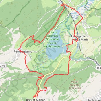 Tour du lac de Remoray GPS track, route, trail