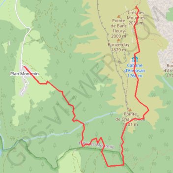 Bornes - Crêt des Mouches GPS track, route, trail