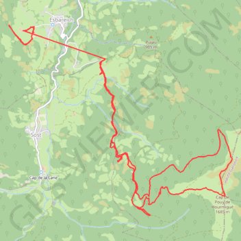 Moléon Barrousse Esbareich Cap de Pouy de Hourmigué GPS track, route, trail