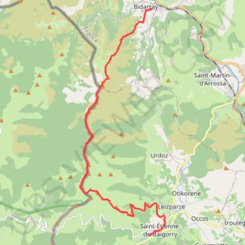 2022-08-13 de 06h5234 a 16h4252 - Rando Bidarray à Saint Etienne de Baigorry - GT820 GPS track, route, trail