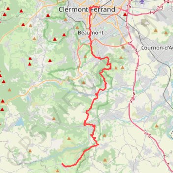 La Via Arverna (Clermont-Ferrand - Olloix) GPS track, route, trail