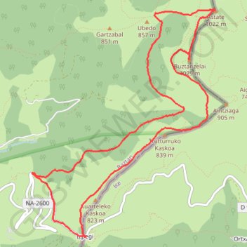 Buztancelhay - Astate depuis ispeguy en boucle GPS track, route, trail