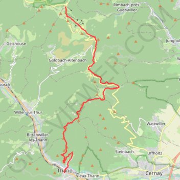 Traversée des Vosges - Du Grand Ballon à Thann GPS track, route, trail