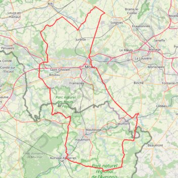 Boucle Horrues à Solre-le-Château (167 Kms) GPS track, route, trail