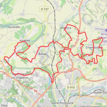 Vindelle 46 kms GPS track, route, trail