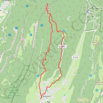 Autrans-Méaudre en Vercors Randonnée raquettes GPS track, route, trail